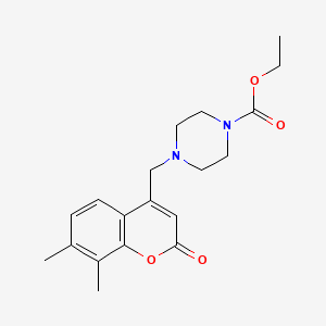 molecular formula C19H24N2O4 B2663397 ethyl 4-[(7,8-dimethyl-2-oxo-2H-chromen-4-yl)methyl]piperazine-1-carboxylate CAS No. 844823-03-6