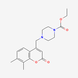 Ethyl 4-[(7,8-dimethyl-2-oxochromen-4-yl)methyl]piperazine-1-carboxylate