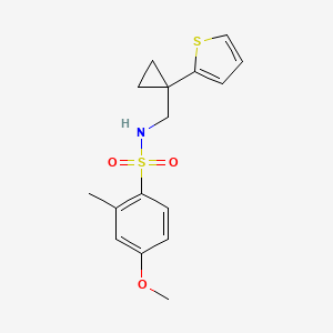 4-methoxy-2-methyl-N-((1-(thiophen-2-yl)cyclopropyl)methyl)benzenesulfonamide