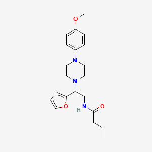 molecular formula C21H29N3O3 B2663399 N-[2-(furan-2-yl)-2-[4-(4-methoxyphenyl)piperazin-1-yl]ethyl]butanamide CAS No. 877633-84-6