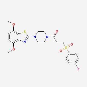 2-(4-{3-[(4-Fluorophenyl)sulfonyl]propanoyl}piperazin-1-yl)-4,7-dimethoxy-1,3-benzothiazole