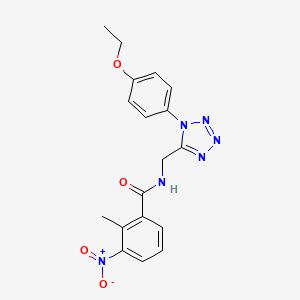 molecular formula C18H18N6O4 B2663408 N-((1-(4-ethoxyphenyl)-1H-tetrazol-5-yl)methyl)-2-methyl-3-nitrobenzamide CAS No. 941999-86-6