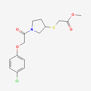 Methyl 2-((1-(2-(4-chlorophenoxy)acetyl)pyrrolidin-3-yl)thio)acetate