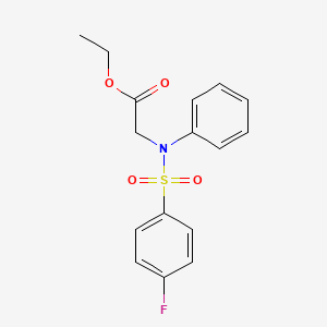 Ethyl 2-{[(4-fluorophenyl)sulfonyl]anilino}acetate