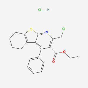 Ethyl 2-(chloromethyl)-4-phenyl-5,6,7,8-tetrahydro[1]benzothieno[2,3-b]pyridine-3-carboxylate hydrochloride