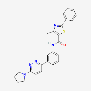 4-methyl-2-phenyl-N-(3-(6-(pyrrolidin-1-yl)pyridazin-3-yl)phenyl)thiazole-5-carboxamide