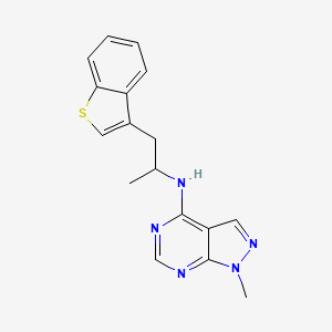 molecular formula C17H17N5S B2663442 N-[1-(1-Benzothiophen-3-yl)propan-2-yl]-1-methylpyrazolo[3,4-d]pyrimidin-4-amine CAS No. 2380190-45-2