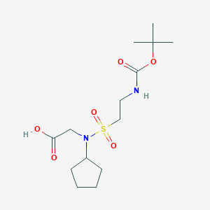 molecular formula C14H26N2O6S B2663444 2-(N-cyclopentyl2-{[(tert-butoxy)carbonyl]amino}ethanesulfonamido)acetic acid CAS No. 2173999-09-0