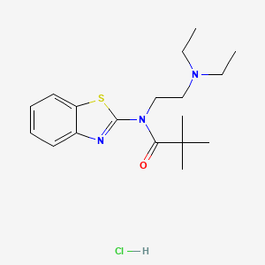 molecular formula C18H28ClN3OS B2663445 N-(benzo[d]thiazol-2-yl)-N-(2-(diethylamino)ethyl)pivalamide hydrochloride CAS No. 1217040-13-5
