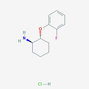 molecular formula C12H17ClFNO B2663447 (1R,2R)-2-(2-Fluorophenoxy)cyclohexan-1-amine;hydrochloride CAS No. 2260931-05-1