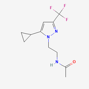 N-(2-(5-cyclopropyl-3-(trifluoromethyl)-1H-pyrazol-1-yl)ethyl)acetamide