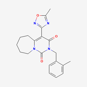 molecular formula C20H22N4O3 B2663457 2-(2-methylbenzyl)-4-(5-methyl-1,2,4-oxadiazol-3-yl)-6,7,8,9-tetrahydropyrimido[1,6-a]azepine-1,3(2H,5H)-dione CAS No. 1775354-03-4