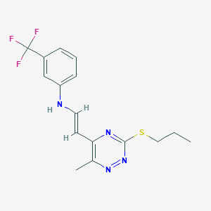 N-(2-(6-Methyl-3-(propylsulfanyl)-1,2,4-triazin-5-yl)vinyl)-3-(trifluoromethyl)aniline