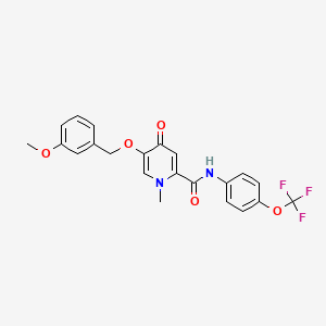 molecular formula C22H19F3N2O5 B2663474 5-((3-methoxybenzyl)oxy)-1-methyl-4-oxo-N-(4-(trifluoromethoxy)phenyl)-1,4-dihydropyridine-2-carboxamide CAS No. 1021211-93-7