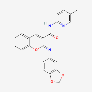 (2Z)-2-(1,3-benzodioxol-5-ylimino)-N-(5-methylpyridin-2-yl)-2H-chromene-3-carboxamide