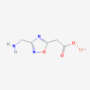 molecular formula C5H6LiN3O3 B2663477 Lithium;2-[3-(aminomethyl)-1,2,4-oxadiazol-5-yl]acetate CAS No. 2377034-09-6