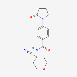 molecular formula C17H19N3O3 B2663479 N-(4-Cyanooxan-4-yl)-4-(2-oxopyrrolidin-1-yl)benzamide CAS No. 2192750-50-6
