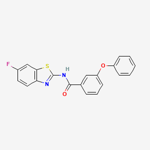 molecular formula C20H13FN2O2S B2663481 N-(6-fluoro-1,3-benzothiazol-2-yl)-3-phenoxybenzamide CAS No. 361166-25-8