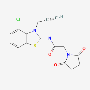 N-(4-chloro-3-prop-2-ynyl-1,3-benzothiazol-2-ylidene)-2-(2,5-dioxopyrrolidin-1-yl)acetamide