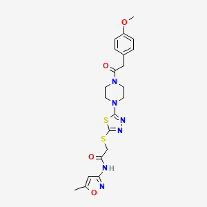 2-((5-(4-(2-(4-methoxyphenyl)acetyl)piperazin-1-yl)-1,3,4-thiadiazol-2-yl)thio)-N-(5-methylisoxazol-3-yl)acetamide