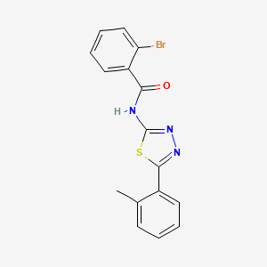 molecular formula C16H12BrN3OS B2663487 2-bromo-N-[5-(2-methylphenyl)-1,3,4-thiadiazol-2-yl]benzamide CAS No. 391226-66-7
