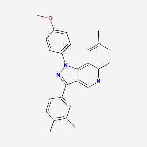 molecular formula C26H23N3O B2663490 3-(3,4-dimethylphenyl)-1-(4-methoxyphenyl)-8-methyl-1H-pyrazolo[4,3-c]quinoline CAS No. 901004-51-1