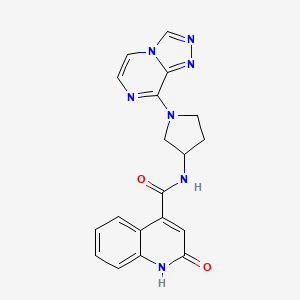 molecular formula C19H17N7O2 B2663495 N-(1-([1,2,4]triazolo[4,3-a]pyrazin-8-yl)pyrrolidin-3-yl)-2-hydroxyquinoline-4-carboxamide CAS No. 2034557-75-8