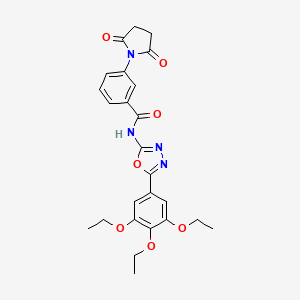 3-(2,5-dioxopyrrolidin-1-yl)-N-[5-(3,4,5-triethoxyphenyl)-1,3,4-oxadiazol-2-yl]benzamide