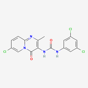 molecular formula C16H11Cl3N4O2 B2663524 1-(7-氯-2-甲基-4-氧代-4H-吡啶并[1,2-a]嘧啶-3-基)-3-(3,5-二氯苯基)脲 CAS No. 1070960-41-6