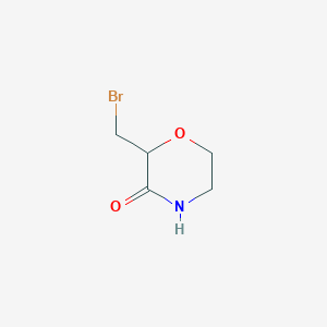 molecular formula C5H8BrNO2 B2663527 2-(溴甲基)吗啉-3-酮 CAS No. 2138232-60-5