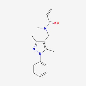 B2663529 N-[(3,5-Dimethyl-1-phenylpyrazol-4-yl)methyl]-N-methylprop-2-enamide CAS No. 2361656-19-9