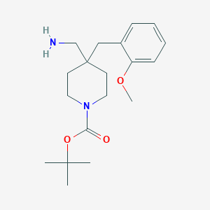 molecular formula C19H30N2O3 B2663530 tert-Butyl 4-(aminomethyl)-4-(2-methoxybenzyl)piperidine-1-carboxylate CAS No. 1713163-37-1