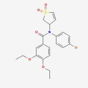 molecular formula C21H22BrNO5S B2663531 N-(4-bromophenyl)-N-(1,1-dioxido-2,3-dihydrothiophen-3-yl)-3,4-diethoxybenzamide CAS No. 863445-48-1