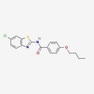 molecular formula C18H17ClN2O2S B2663535 4-butoxy-N-(6-chloro-1,3-benzothiazol-2-yl)benzamide CAS No. 317338-16-2