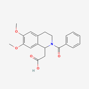 molecular formula C20H21NO5 B2663536 2-(2-Benzoyl-6,7-dimethoxy-1,2,3,4-tetrahydroisoquinolin-1-yl)acetic acid CAS No. 930395-95-2