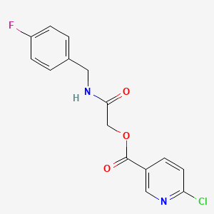 molecular formula C15H12ClFN2O3 B2663539 [2-[(4-Fluorophenyl)methylamino]-2-oxoethyl] 6-chloropyridine-3-carboxylate CAS No. 437625-15-5