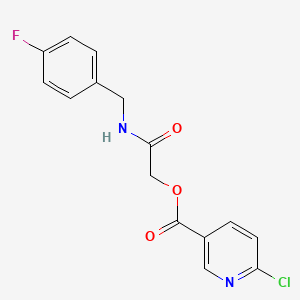 molecular formula C15H12ClFN2O3 B2663539 {[(4-Fluorophenyl)methyl]carbamoyl}methyl 6-chloropyridine-3-carboxylate CAS No. 437625-15-5