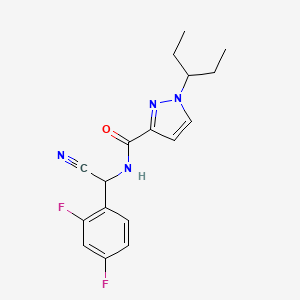 molecular formula C17H18F2N4O B2663553 N-[cyano(2,4-difluorophenyl)methyl]-1-(pentan-3-yl)-1H-pyrazole-3-carboxamide CAS No. 1445211-81-3