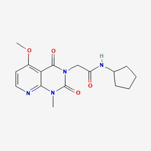 molecular formula C16H20N4O4 B2663569 N-cyclopentyl-2-(5-methoxy-1-methyl-2,4-dioxo-1,2-dihydropyrido[2,3-d]pyrimidin-3(4H)-yl)acetamide CAS No. 941984-30-1