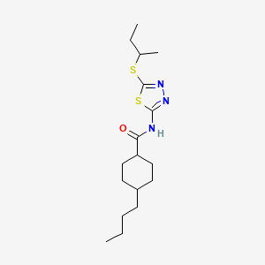 molecular formula C17H29N3OS2 B2663570 4-butyl-N-(5-(sec-butylthio)-1,3,4-thiadiazol-2-yl)cyclohexanecarboxamide CAS No. 474621-50-6