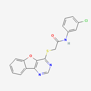 molecular formula C18H12ClN3O2S B2663583 N-(3-chlorophenyl)-2-{8-oxa-3,5-diazatricyclo[7.4.0.0^{2,7}]trideca-1(9),2(7),3,5,10,12-hexaen-6-ylsulfanyl}acetamide CAS No. 844461-86-5