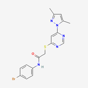 molecular formula C17H16BrN5OS B2663592 N-(4-bromophenyl)-2-((6-(3,5-dimethyl-1H-pyrazol-1-yl)pyrimidin-4-yl)thio)acetamide CAS No. 1251710-59-4