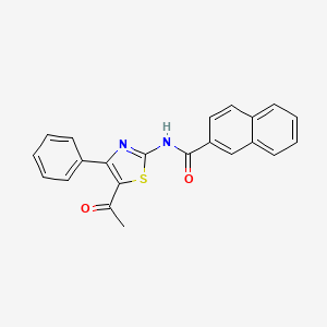 molecular formula C22H16N2O2S B2663593 N-(5-acetyl-4-phenyl-1,3-thiazol-2-yl)naphthalene-2-carboxamide CAS No. 391222-39-2