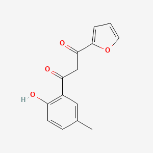 molecular formula C14H12O4 B2663599 1-(Furan-2-yl)-3-(2-hydroxy-5-methylphenyl)propane-1,3-dione CAS No. 51379-25-0