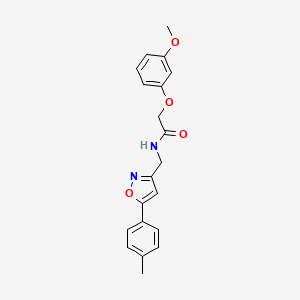 B2663610 2-(3-methoxyphenoxy)-N-((5-(p-tolyl)isoxazol-3-yl)methyl)acetamide CAS No. 946344-50-9