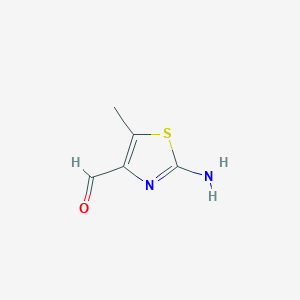 molecular formula C5H6N2OS B2663629 2-Amino-5-methylthiazole-4-carbaldehyde CAS No. 482584-88-3