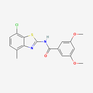 molecular formula C17H15ClN2O3S B2663641 N-(7-chloro-4-methyl-1,3-benzothiazol-2-yl)-3,5-dimethoxybenzamide CAS No. 868230-44-8