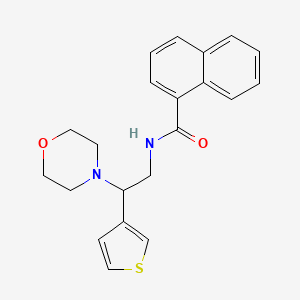 molecular formula C21H22N2O2S B2663664 N-(2-morpholino-2-(thiophen-3-yl)ethyl)-1-naphthamide CAS No. 946272-52-2