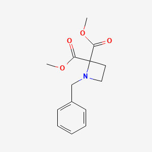 molecular formula C14H17NO4 B2663720 2,2-dimethyl 1-benzylazetidine-2,2-dicarboxylate CAS No. 2418674-63-0