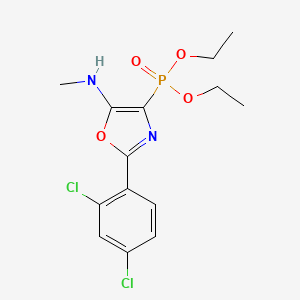 molecular formula C14H17Cl2N2O4P B2663723 Diethyl [2-(2,4-dichlorophenyl)-5-(methylamino)-1,3-oxazol-4-yl]phosphonate CAS No. 304880-55-5